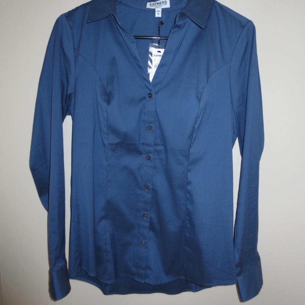 Express Ultimate Essential Shirt - Blue sz M